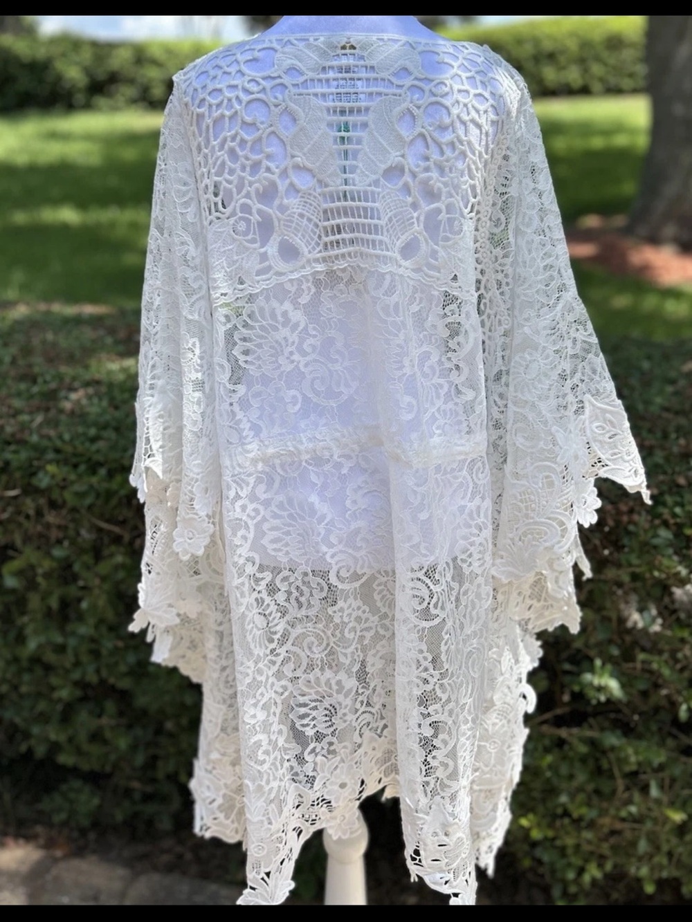 Antica sartoria Elegant White Lace Swim Cover-Up NWT O/S - Picture 4 of 10